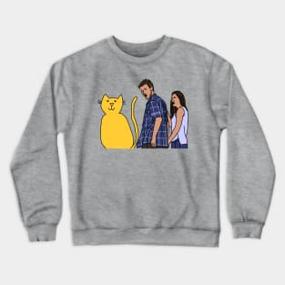 Distracted Boyfriend Meme Cats Crewneck Sweatshirt